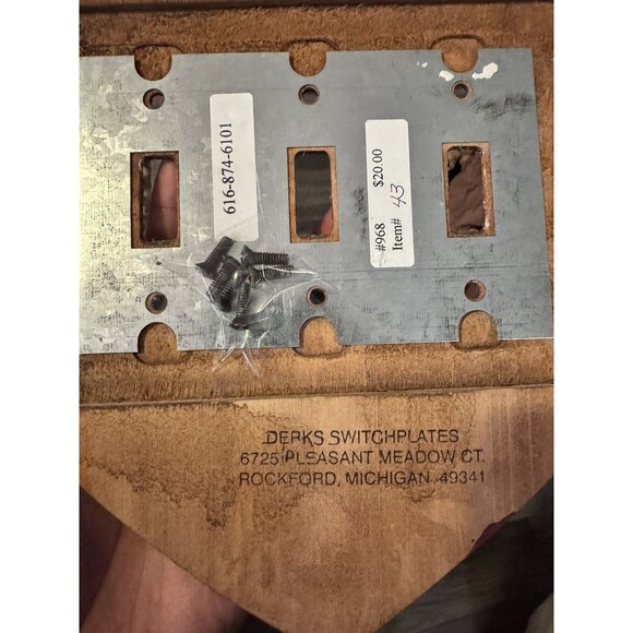 VTG 80s american heart switch plate cover DERKS wood Stars & Stripes Farmhouse - Picture 7 of 7